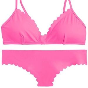 NWT J.Crew Pink Scalloped Bikini